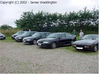 Lotus Carltons and Omegas viewed over the topof an Omega Evo 500